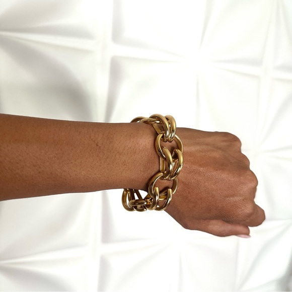 VITA FEDE Anneli bracelet Gold plated $650 chain links chunky statement Italy - Picture 8 of 8